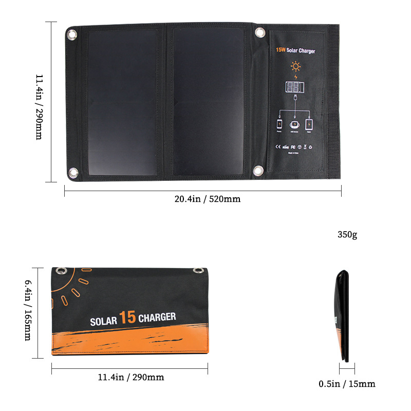 DSBsolar Outdoor 5V15W Foldable Solar Panel By PAIDU